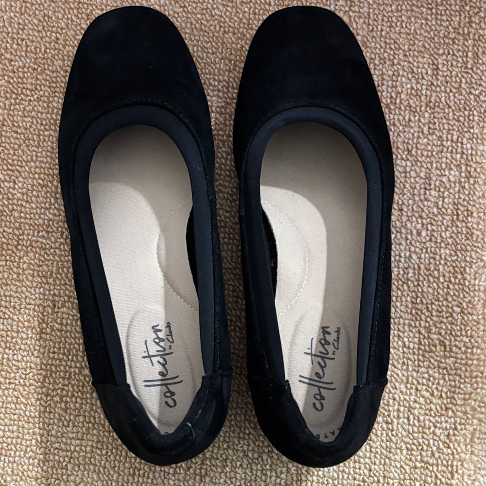 Clarks Black Suede Women's Shoes